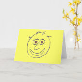 おもしろい顔グリーティングカード カード (黄色い花)