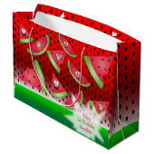 おもしろい顔スイカ誕生日 ラージペーパーバッグ (裏面アングル)