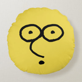 おもしろい顔スケッチ ラウンドクッション
