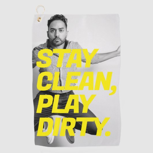 おもしろい顔フォトゴルフタオル ゴルフタオル (正面)