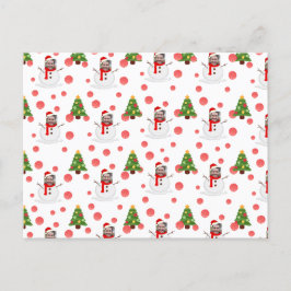 おもしろい顔フォトパーソナライズされた雪だるま ポストカード