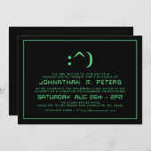 おもしろい顔プミニマルログラマー卒業招待状 招待状 (正面/裏面)