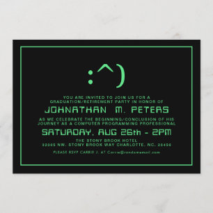 おもしろい顔プミニマルログラマー卒業招待状 招待状