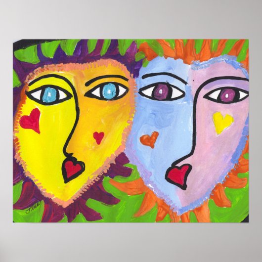 おもしろい顔ポスター ポスター (正面)