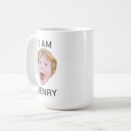 おもしろい顔マカスタムグ誕生日パーティマッチング コーヒーマグカップ (正面左)