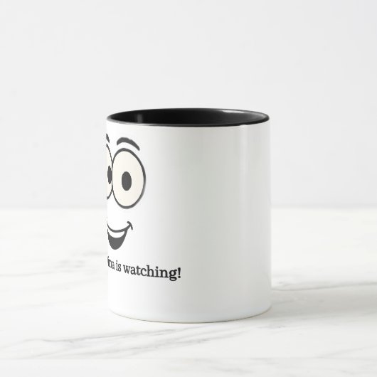 おもしろい顔マグ – カスタム文字 | 目とスマイル マグカップ (中央)