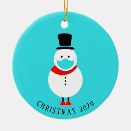 おもしろい顔マスクのクリスマスのパーソナライズされた雪だるま セラミックオーナメント