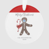 おもしろい顔マスクジンジャーブレッドマンパーソナライズされた オーナメント (正面)