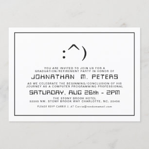 おもしろい顔ミニマルコンピュータサイエンス招待状 招待状