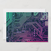 おもしろい顔ミニマルコンピュータサイエンス招待状 招待状 (裏面)