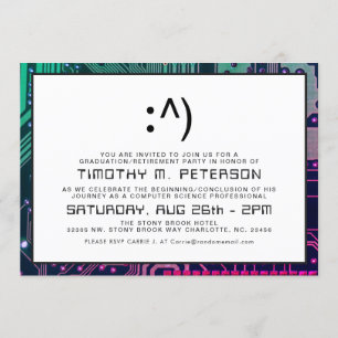 おもしろい顔ミニマルコンピュータサイエンス招待状 招待状