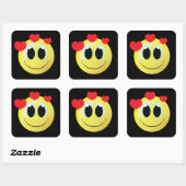 おもしろい顔ラブホームステッカー スクエアシール (シート)