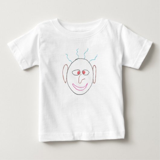 おもしろい顔乳児のシャツ ベビーTシャツ (正面)