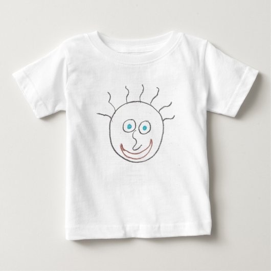 おもしろい顔乳児のシャツ ベビーTシャツ (正面)