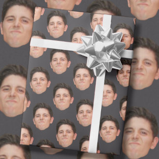 おもしろい顔写真炭ギフト包装紙 ラッピングペーパー