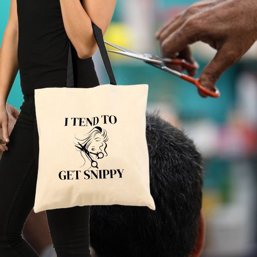 おもしろい顔及びシザー付き美容用引用文 トートバッグ