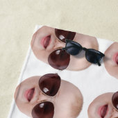 おもしろい顔最高の友だち写真誕生日ギフト休暇 ビーチタオル (インサイチュ)