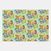 おもしろい顔番号デザインラップ紙 ラッピングペーパーシート (正面)