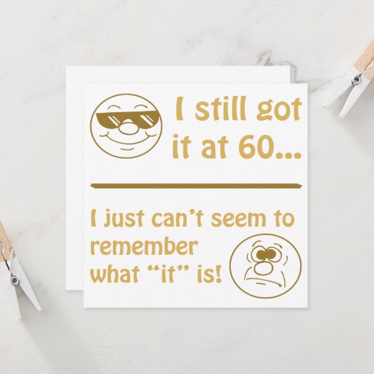 おもしろい顔60th誕生日Gagギフト カード (正面/裏面インサイチュ)