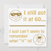 おもしろい顔60th誕生日Gagギフト カード (正面)