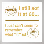 おもしろい顔60th誕生日Gagギフト ポスター (正面)