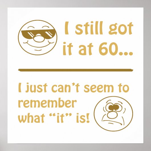 おもしろい顔60th誕生日Gagギフト ポスター (正面)