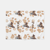 おもしろい顔 |あなたの犬の顔写真と名前 フリースブランケット (正面(横))