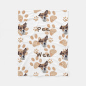 おもしろい顔 |あなたの犬の顔写真と名前 フリースブランケット (正面)