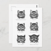 おもしろい顔・オブ・キャット・ルイス・ウェイン ポストカード (正面/裏面)