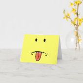 おもしろい顔 カード (黄色い花)
