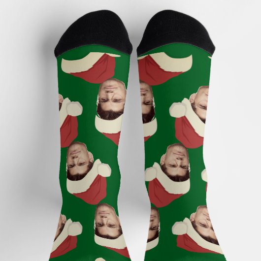 おもしろい顔 | サンタクロースの帽子とおもしろい顔 ソックス (上部)