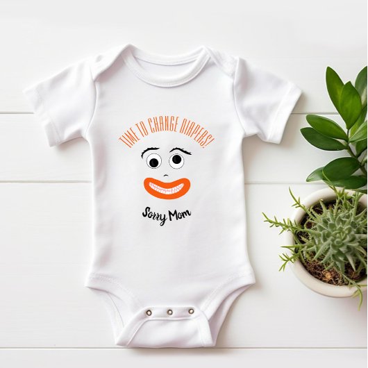 おもしろい顔 ベビーボディスーツ