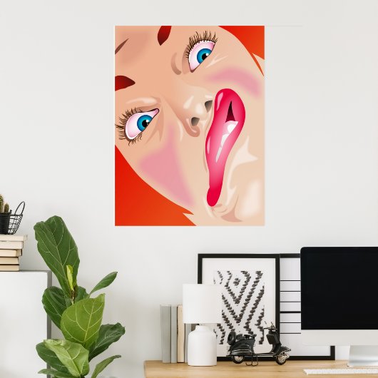 おもしろい顔 ポスター (ホームオフィス)