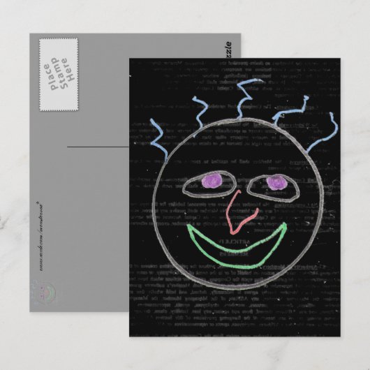 おもしろい顔 ポストカード (正面/裏面)