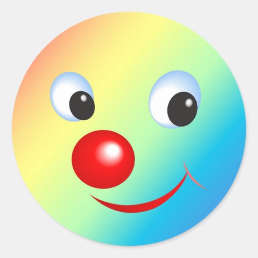 おもしろい顔 ラウンドシール (正面)