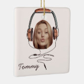 おもしろい顔 |写真の名前聞を音楽おもしろいに セラミックオーナメント (右)