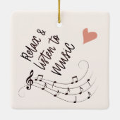 おもしろい顔 |写真の名前聞を音楽おもしろいに セラミックオーナメント (裏面)