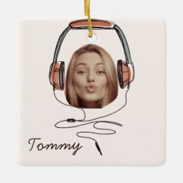 おもしろい顔 |写真の名前聞を音楽おもしろいに セラミックオーナメント