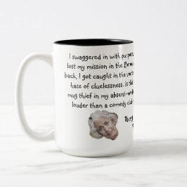 おもしろい顔 |散在おじいちゃん/じいちゃん面白い ツートーンマグカップ