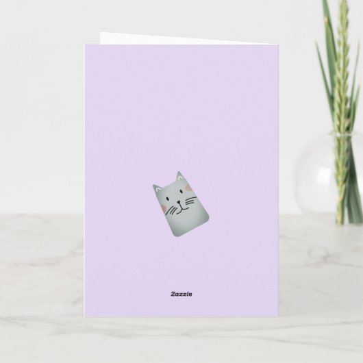 おもしろい顔 |猫からのおもしろいグリーティングカード サンキューカード (裏面)