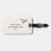 おもしろい顔 |男歩くa犬の写真おもしろいよくはしゃぐ ラゲッジタグ (裏面横)