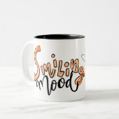 おもしろい顔 |笑顔のおもしろいフォトコーヒーオフィス ツートーンマグカップ (正面左)