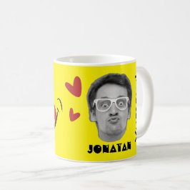 おもしろい顔 | Yummyスマイルおもしろいイエローフォトマグカップ コーヒーマグカップ