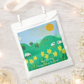 おもしろい風光明媚なイラストレーションかわいい羊子供へ フェイバーバッグ (クリップ留めされた状態)