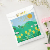 おもしろい風光明媚なイラストレーションかわいい羊子供へ フェイバーバッグ (封をした状態)