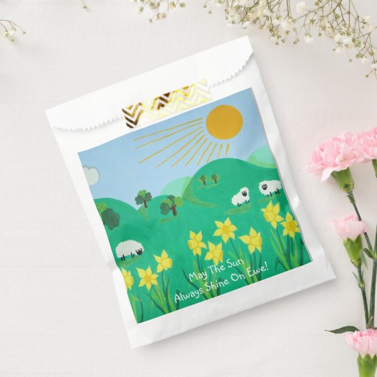 おもしろい風光明媚なイラストレーションかわいい羊子供へ フェイバーバッグ (封をした状態)