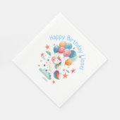 おもしろい飛んでいるユニコーン虹の色1st誕生日 スタンダードランチョンナプキン (角)