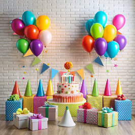 おもしろい飛んでいるユニコーン虹の色1st誕生日 バンティングフラッグ