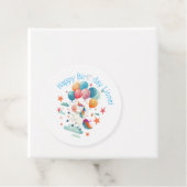 おもしろい飛んでいるユニコーン虹の色1st誕生日 フェイバータグ (インサイチュ)