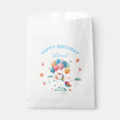 おもしろい飛んでいるユニコーン虹の色1st誕生日 フェイバーバッグ (正面)